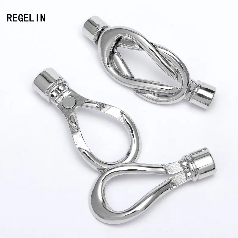 

REGELIN 2sets/lot Rhodium Plated Strong Magnetic Clasps For 4/5mm Leather Cord Bracelets Connectors for DIY Jewelry Making