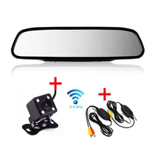 BYNCG 4.3-WG-0000 Wireless Parking Assistance 2 in 1 4.3 ” inch Digital TFT LCD Mirror Wireless Rear view Camera Car Monitor