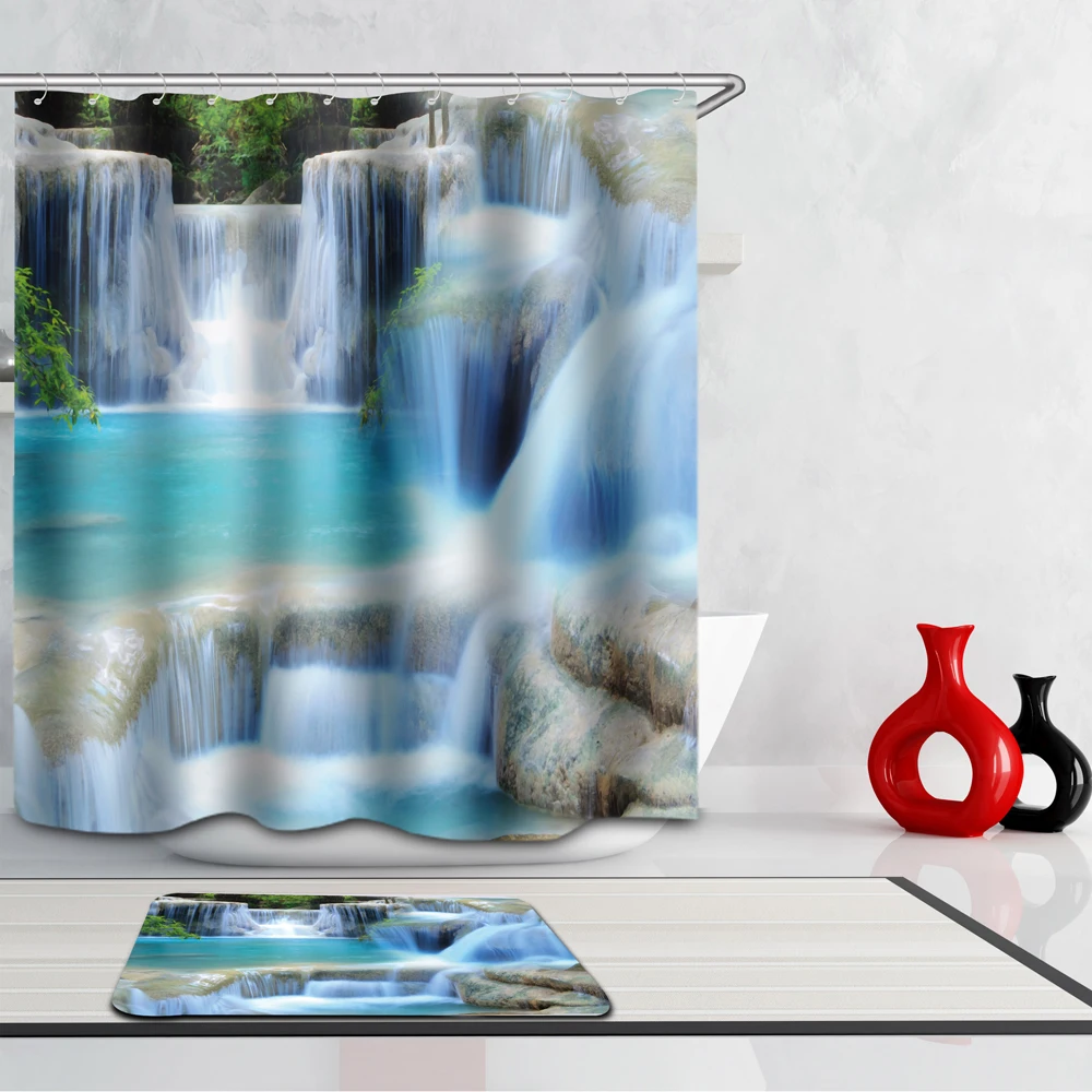 Homing лодка Акула морские пейзажи животных 3D полиэстер водонепроницаемый уютный плесени устойчивы занавески для ванной комнаты