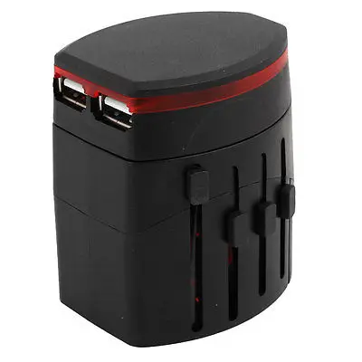 Travel Portable AU EU UK US Wall Plug 2x USB 2 0 Charger Adapter AC100 240V