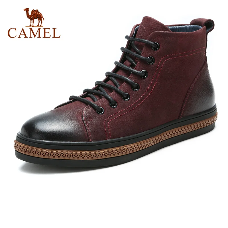 

CAMEL Men's Boots with Thin Fur Genuine leather Boot Man Fashion Casual Youth Trend Male Boats de hombre cuero