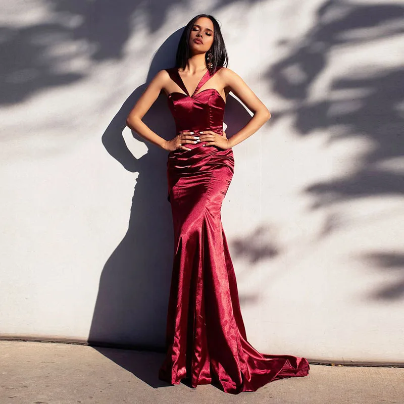 

Eightree 2019 Mermaid Evening Dress Long Red Backless Spaghetti Strap Custom Made Satin Dress Wedding Party Sexy Lady Dresses