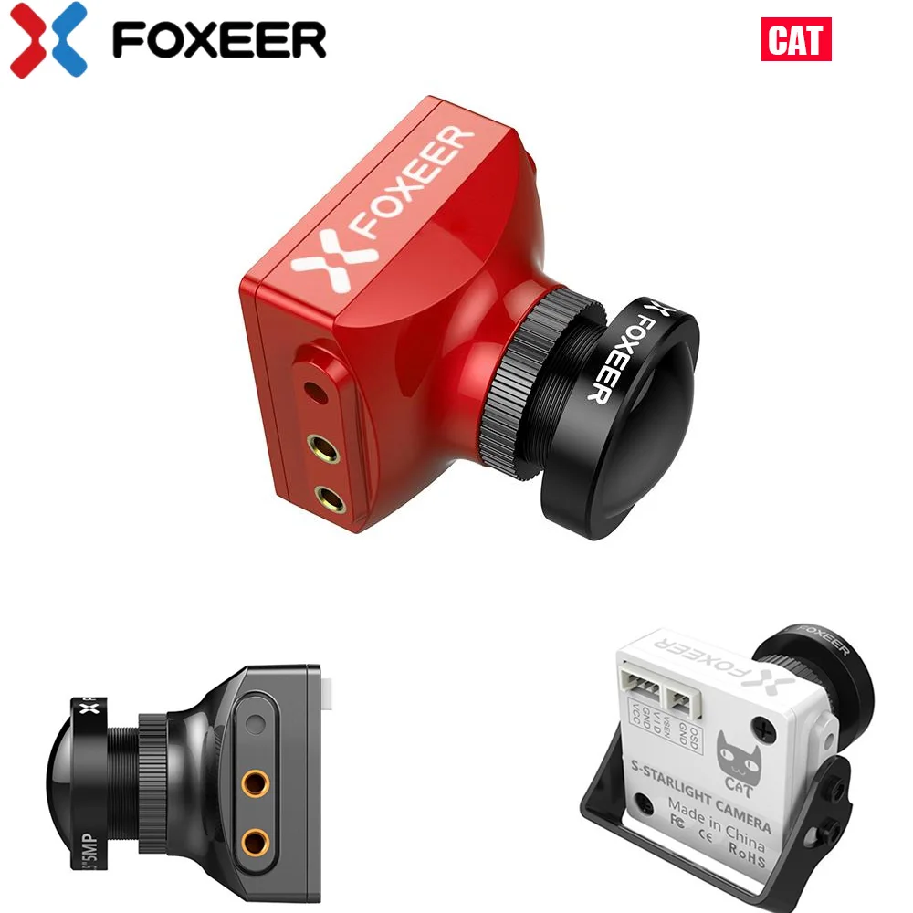 

Foxeer CAT Super Starlight FPV Camera 0.0001lux low latency Night Flight Camera FPV 16:9/4:3 PAL/NTSC Switchable 5~40V Support