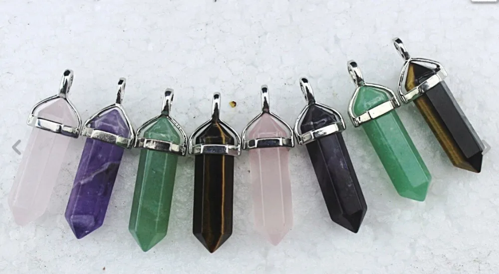 

Beautiful Crystal Point Pendant- Clear and With Necklace