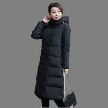 Europe 2016 Winter Latest Fashion Women Coat Elegant Pure color Slim Big yards Hooded Thicken Warm