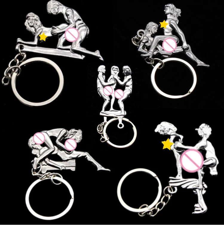 Metal Alternative Sexy Lover Keychain Love Sex Keyring Funny Toy Key Ring Cool Key Chain For Gifts