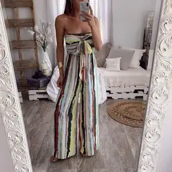 MoneRffi 2019 Sexy Striped Off Shoulder Women Jumpsuits Lady Summer Fashion Loose Print Bow Playsuits Casual Women Jumpsuit MoneRffi 2019 Sexy Striped Off Shoulder Women Jumpsuits Lady Summer Fashion Loose Print Bow Playsuits Casual Women Jumpsuit