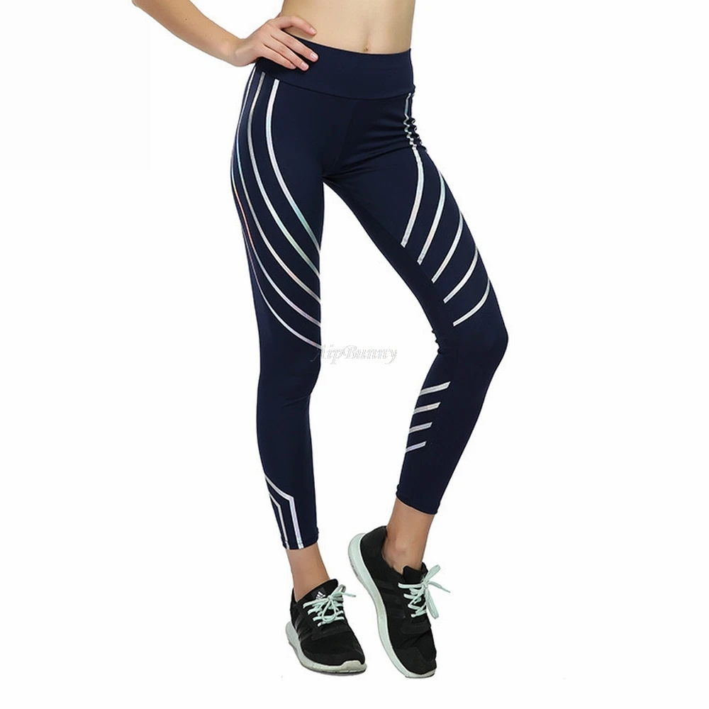 Лазерные Светоотражающие леггинсы размера плюс XXXL, женские штаны для йоги, спортивные Леггинсы для крупных девушек, спортивные Леггинсы для фитнеса, тренировочные штаны для бега