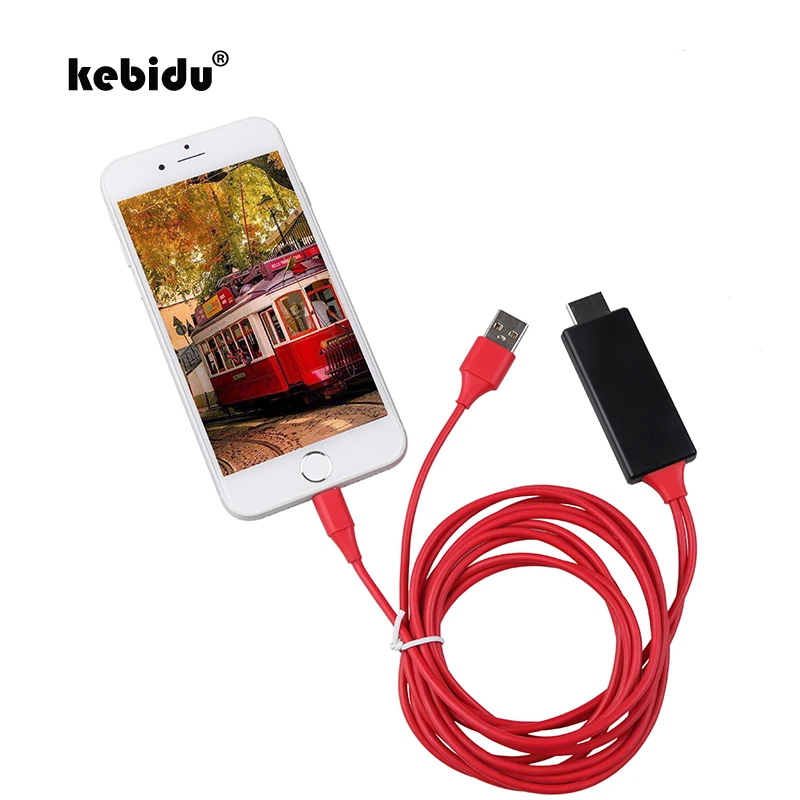 

kebidu 1.8M 8 Pin to HDMI Male Cable HD 1080P HDMI Converter Adapter Cable USB Cable for HDTV TV Digital AV for iPhone for IOS