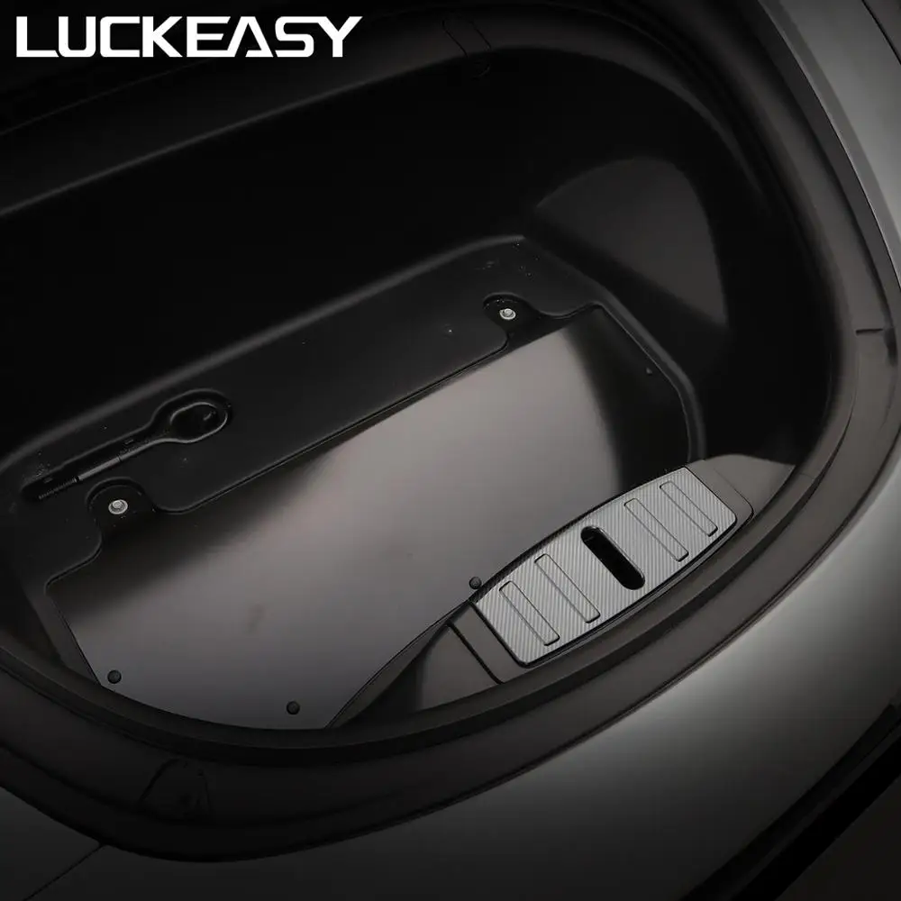 Carbon Fiber LUCKEASY Front Engine Trunk Box Luggage Bumper Panel for Tesla Model 3 2017-2019 Custom Fit Front Box Protection Patch