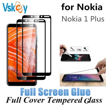 

VSKEY 10PCS Full Glue Tempered Glass For Nokia 1 Plus Full Cover Screen Protector Nokia 1Plus Protective Film