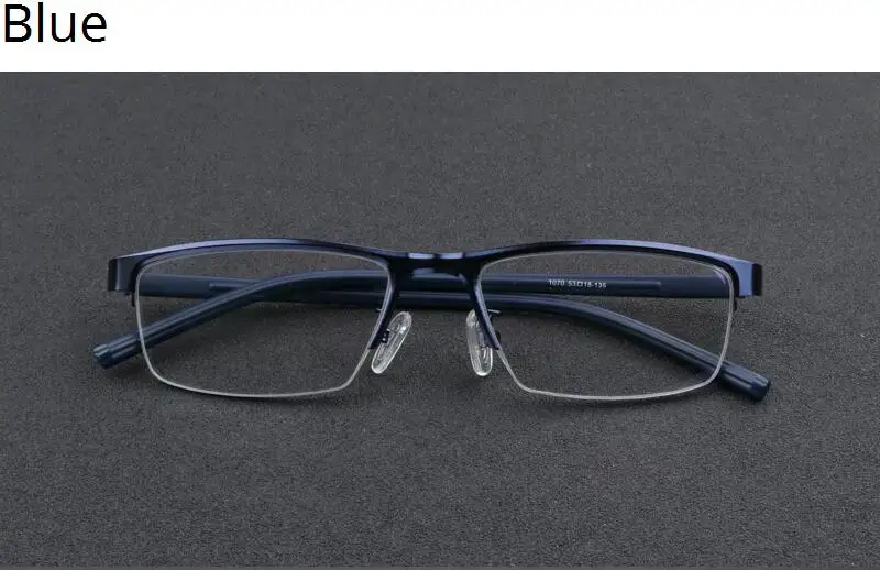 WEARKAPER солнцезащитные очки из нержавеющей стали, фотохромные очки для чтения, мужские диоптрии пресбиопии, металлические очки с коробкой - Цвет оправы: Синий