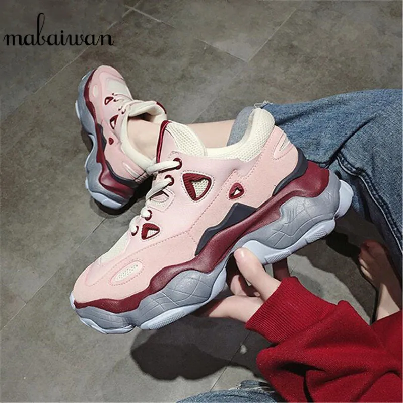 

Mabaiwan 2019 Fashion Casual Women Shoes Espadrilles Sports Sneakers Breathable Transparent Platform Shoes Woman Lace Up Flats