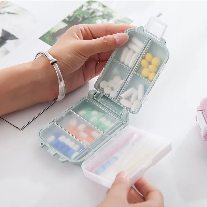 

4 Colors Portable Mini Pill Case Medicine Boxes 3 Grids Travel Home Medical Drugs Tablet Empty Container Home Holder Cases