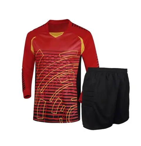 Мужская футбольная форма вратаря, губка, защитный костюм, Футбольная спортивная одежда, комплекты с длинными рукавами - Цвет: 024 red
