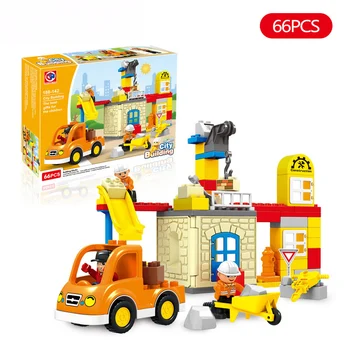 

66pcs City Architecture Building Blocks DIY Creative Bricks Compatible With LegoINGly Duplo Educational Block Toys For Children