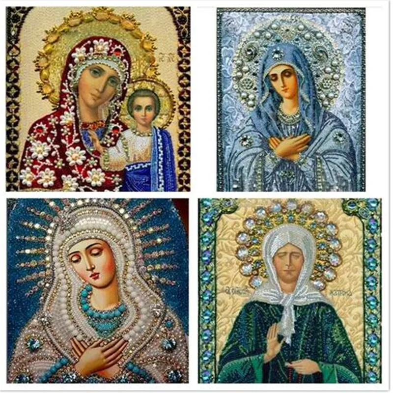 

5d Diy Diamond Painting Religion Cross Stitch Diamond Embroidered Diamond Mosaic Set Religious Painting Rhinestone Gift