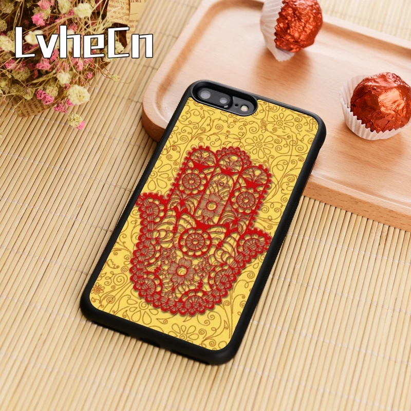 

LvheCn Hamsa Hand Of Fatima Phone Case Cover For iPhone 5s SE 6 6s 7 8 plus 10 X Samsung Galaxy S5 S6 S7 edge S8 S9 plus note 8
