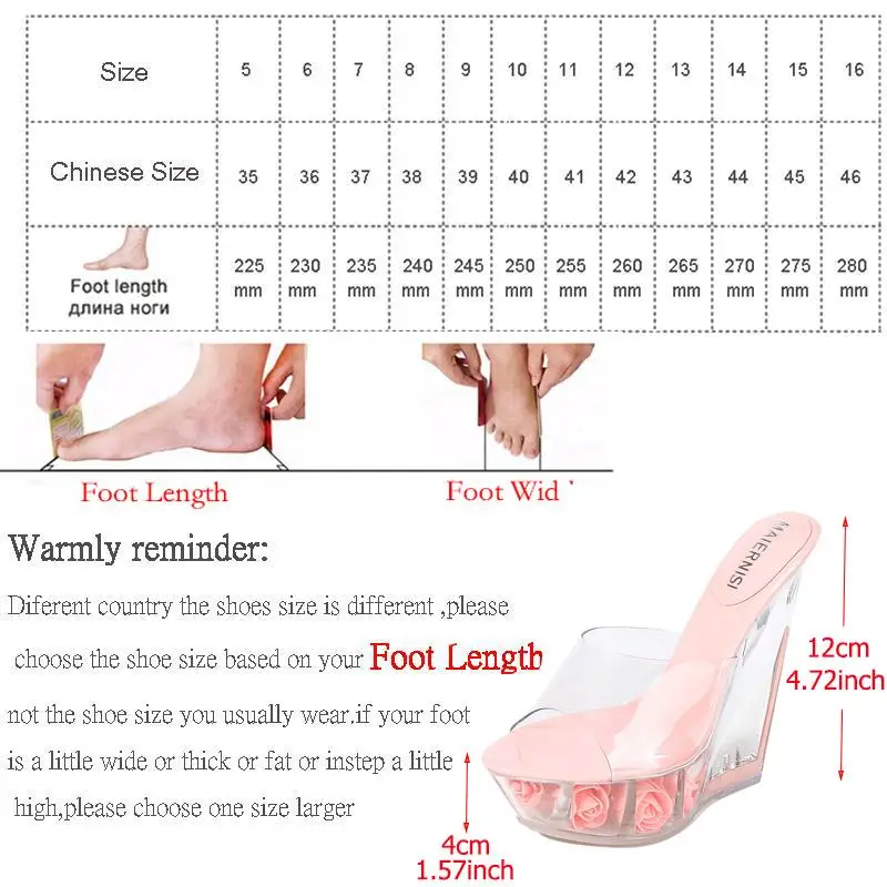 MAIERNISI женские туфли толстая подошва на очень высоком каблук 12 см. Тапочки высокого прозрачные Кристальные туфли на платформе горки для улицы
