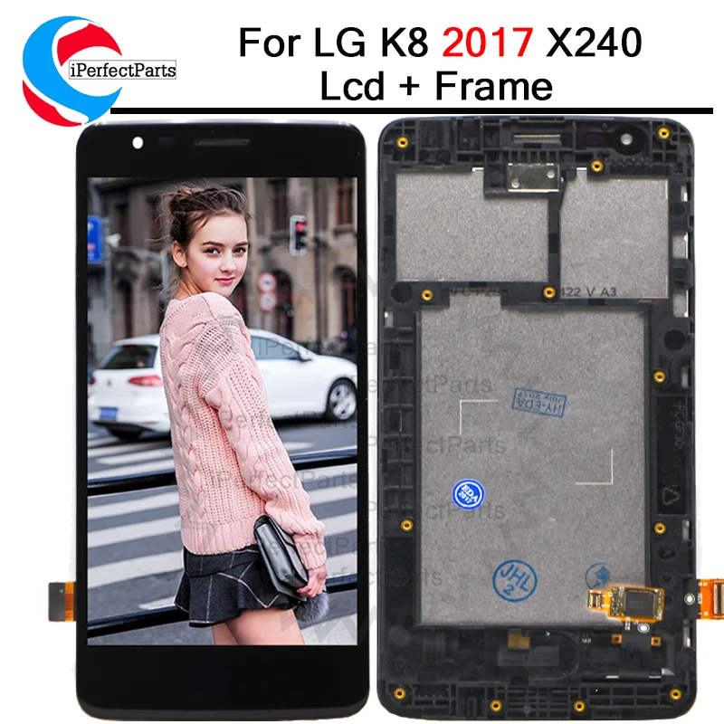 5,0 ''для LG K8 2017X240 ЖК-дисплей, сенсорный экран, дигитайзер с рамкой, полная сборка для LG X240 lcd