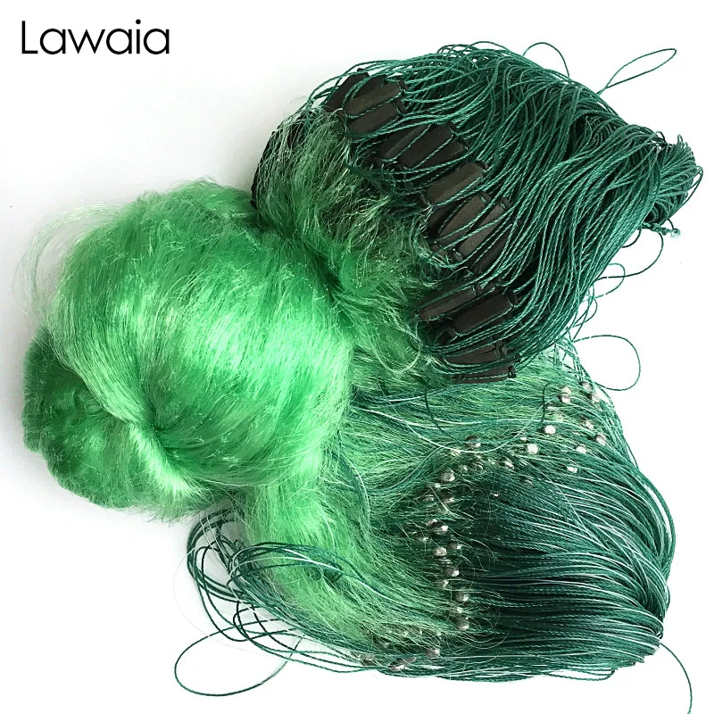 

Lawaia Fishing Nets Sticky Net 2M 2 Finger To 80M Long Imported Green Silk Three-layer Fishing Net Fish Pond Reservoir Wire Mesh