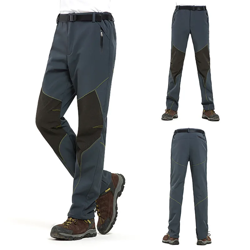 Hombres senderismo pantalones de lana de invierno impermeable al aire libre pantalones Softshell pantalones Camping pesca senderismo escalada pantalones Plus tamaño Hombres senderismo pantalones de lana de invierno impermeable al aire libre pantalones Softshell pantalones Camping pesca senderismo escalada pantalones Plus tamaño