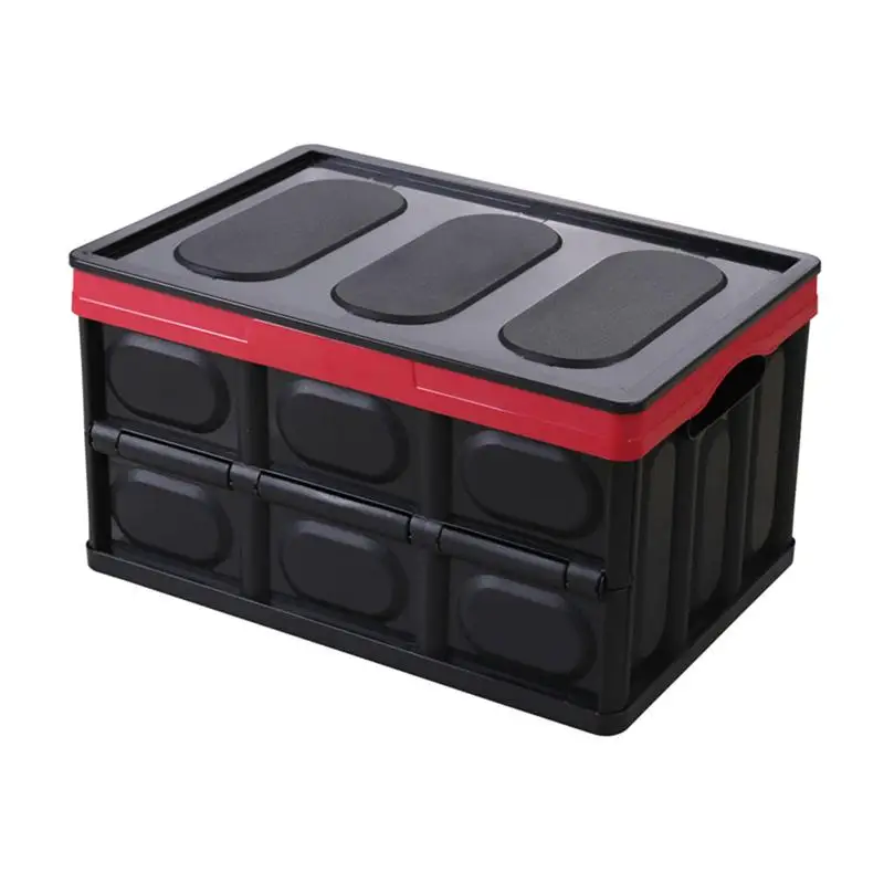 

Auto Trunk Storage Organizer Big Capacity Multifunctional Foldable Plastic Container Box (Black)