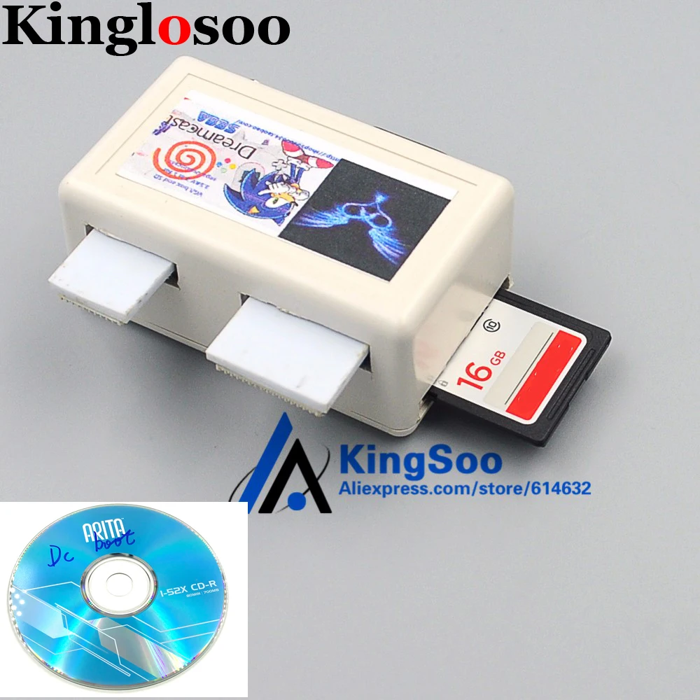 

For Sega Dreamcast DC Game Console SD Card Adapter Converter Reader VGA AV Output with 16G Card Games Boot CD