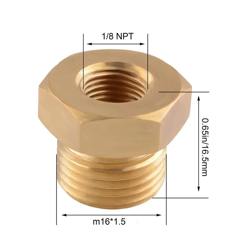 SPEEDWOW 1/8 NPT переходное соединение X Matric Thread-Bras 1 шт. отстойник адаптер датчика датчик температуры масла латунь M16* 1,5 - Название цвета: Черный