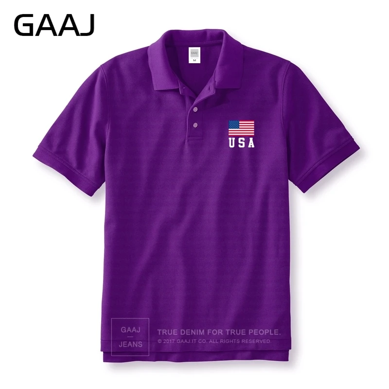 GAAJ США американский флаг рубашки поло для мужчин и женщин рубашки в стиле унисекс Твердые Homme рубашки поло для мужчин Высокое качество Мужская рубашка новая брендовая одежда