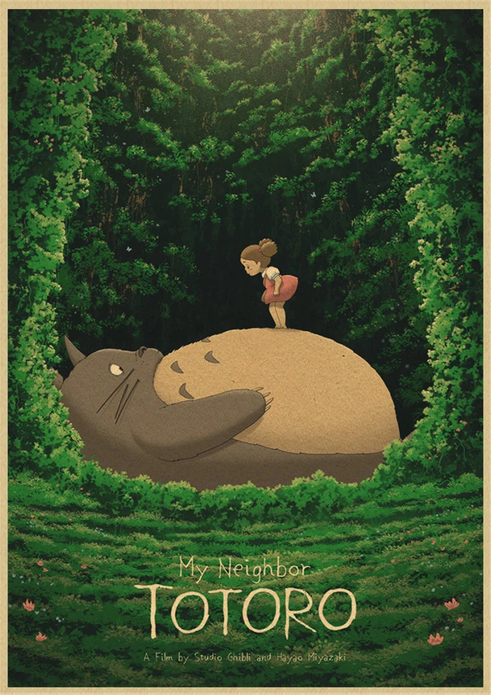 Хаяо Миядзаки мультфильм Tonari no Totoro ретро крафт-бумага плакат ВИНТАЖНЫЙ ПЛАКАТ украшение комнаты