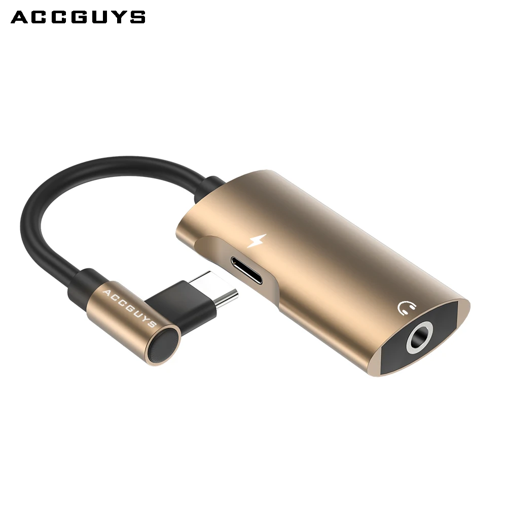 ACCGUYS Тип usb C до 3,5 мм Наушники Адаптер для huawei P20/коврики 10/Pro Нубия Moto Z Aux аудио зарядный кабель музыка конвертер звонков - Цвет: Gold