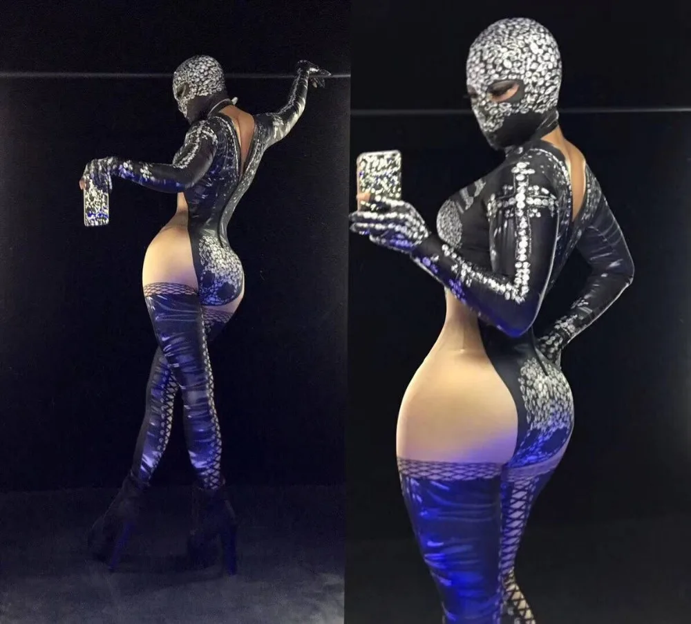 Новый женский бандажный комбинезон Hallowmas соблазнительный с 3D принтом