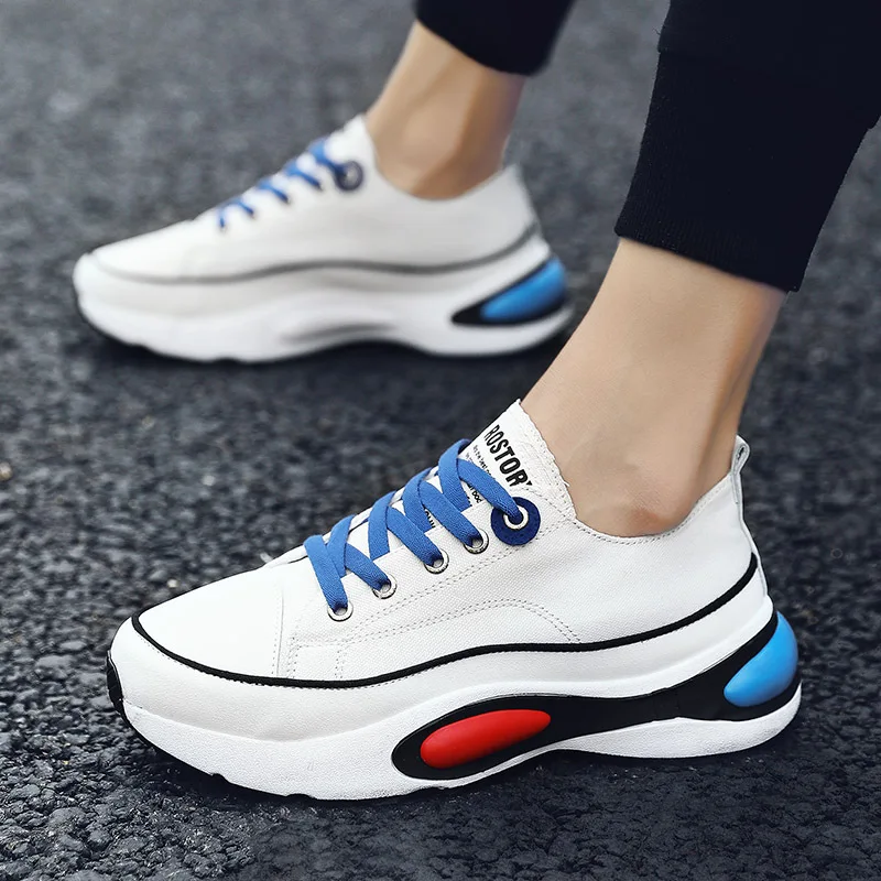 

Men's Casual Sports Shoes Foreign Trade Hot Selling Platform Canvas Running Shoes Students Versatile White Shoes Cross-Border Sh