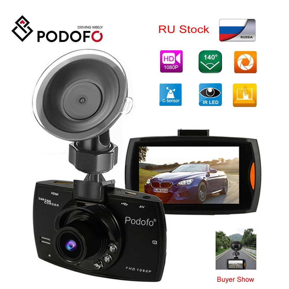 Miglior 2019 Podofo A2 Macchina Fotografica Dell automobile DVR G30 Full HD 1080P 140 Gradi Dashcam Video Registrar per Le Auto di Visione Notturna g Sensor Dash Cam