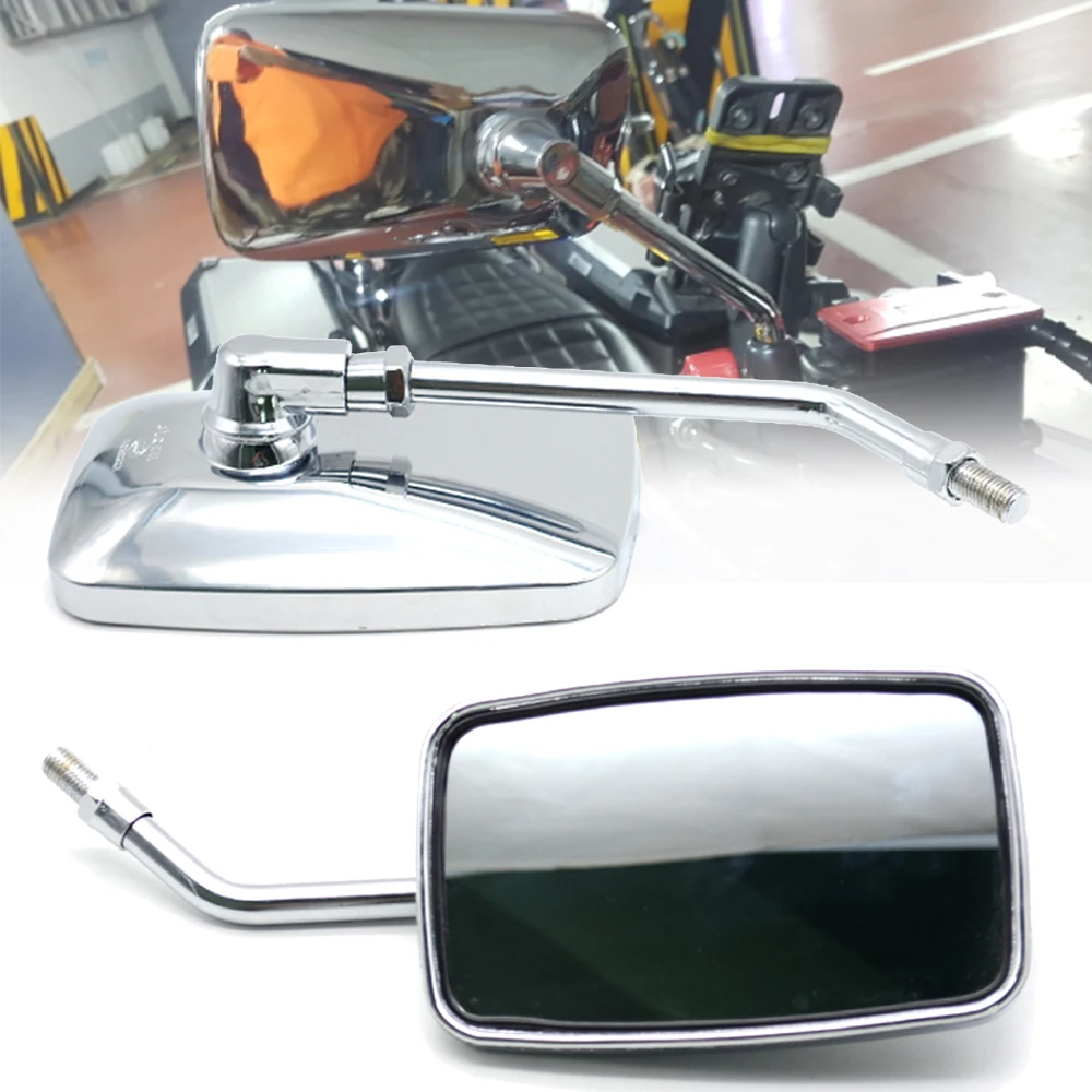 

Motorcycle Rearview Mirrors ABS Plastic Retro Side Silver Mirror For Kawasaki Yamaha BMW Suzuki Ducati Benelli Honda KTM Yamaha