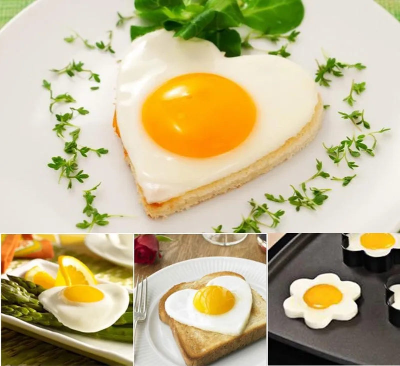 5 шт./компл. Нержавеющая сталь Fried Egg Плесень DIY звезда цветок круглый Сердце Shaper жарки яйцо кольца завтрак яйцо Пособия по кулинарии блин кольца