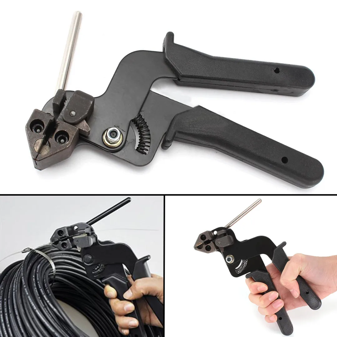 DWZ Heavy Duty Stainless Steel Cable Tie Tool Fasten Pliers Crimper Tensioner Cutter