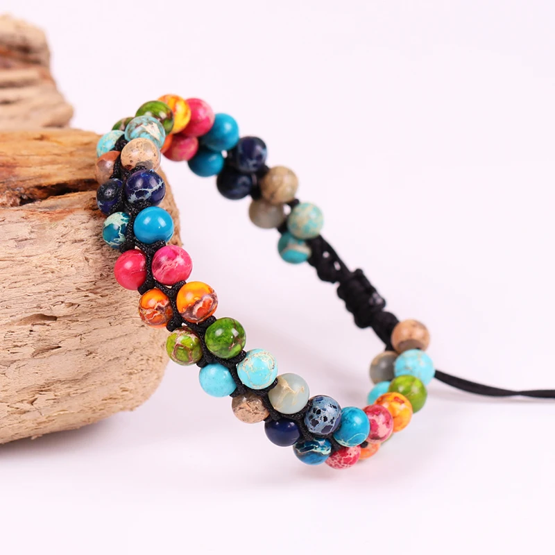 

Yoga Bracelet Reiki Stones Beads Bracelet Multi-Color Emperor Stone Bracelet For Women Jewelry