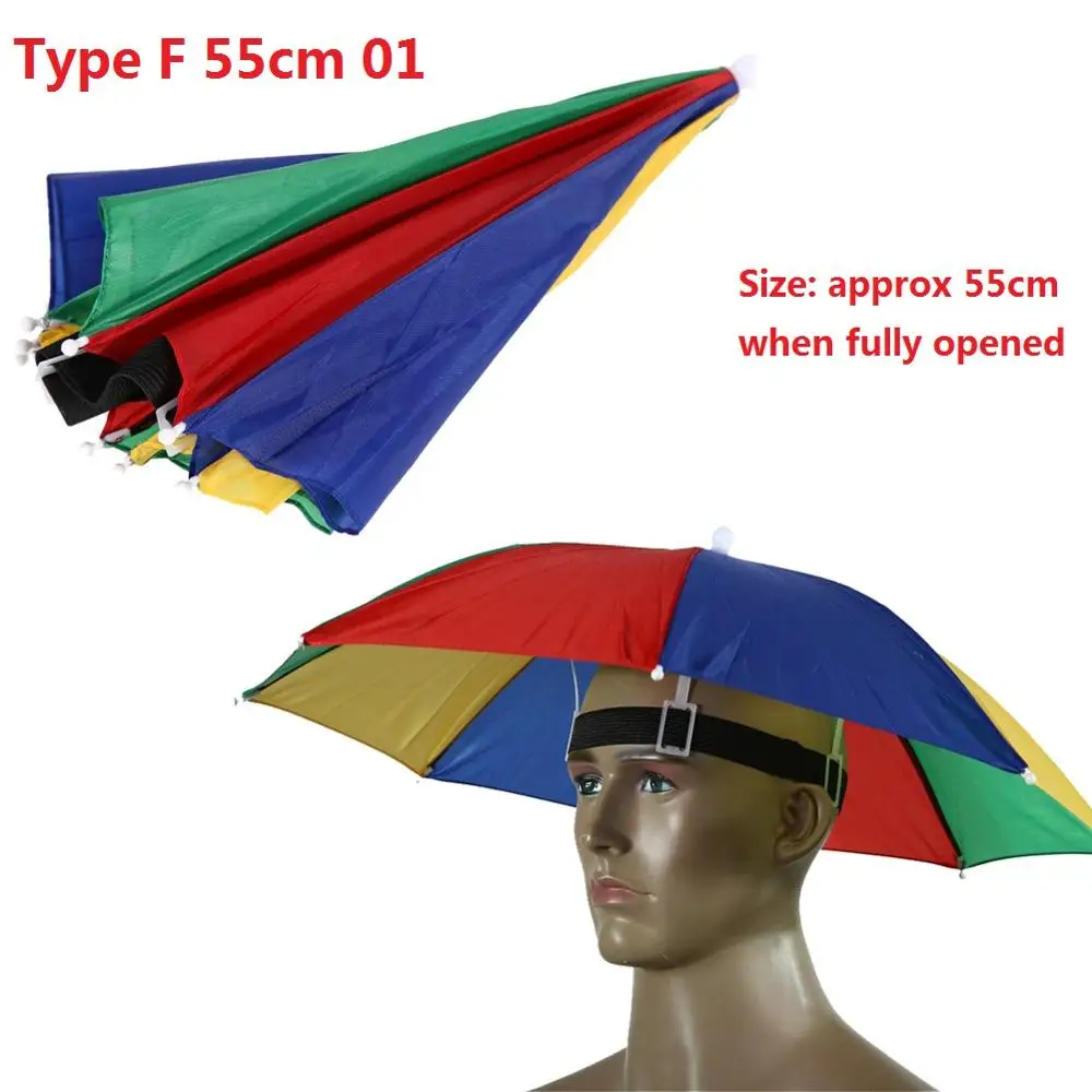  U&S Sombreros de paraguas para la cabeza, sombrero de paraguas  portátil con bandas elásticas para pesca al aire libre, agricultura,  jardinería, camping, senderismo : Deportes y Actividades al Aire Libre
