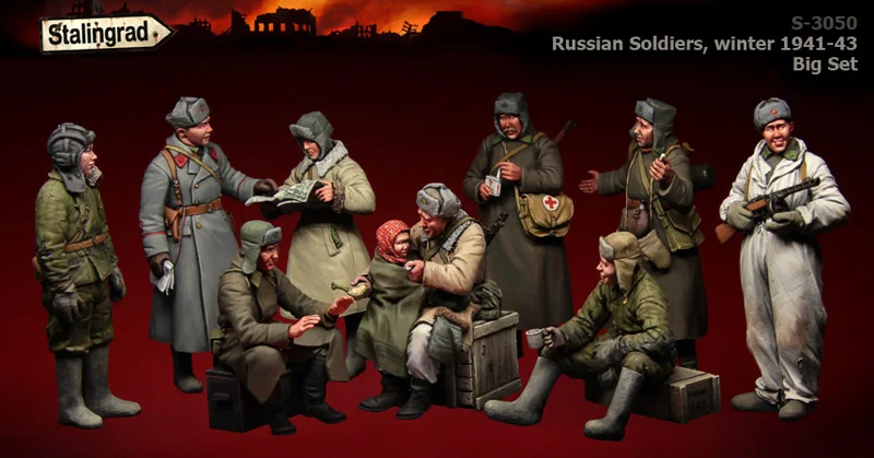 

Stalingrad S-3050 Russian Soldiers winter 1941-43 Big Set Resin Model Kit