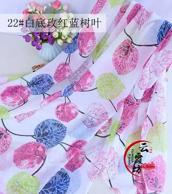 Чистота Цветочная шифоновая ткань с принтом для летнего платья и юбки может просвечивать TJ8612 - Цвет: 6