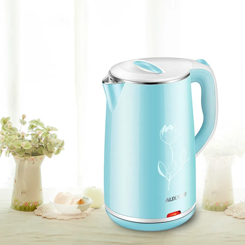 

Aux 1.8L Blue Flower Electric Kettle 304 Stainless Steel Automatic Power Off Security