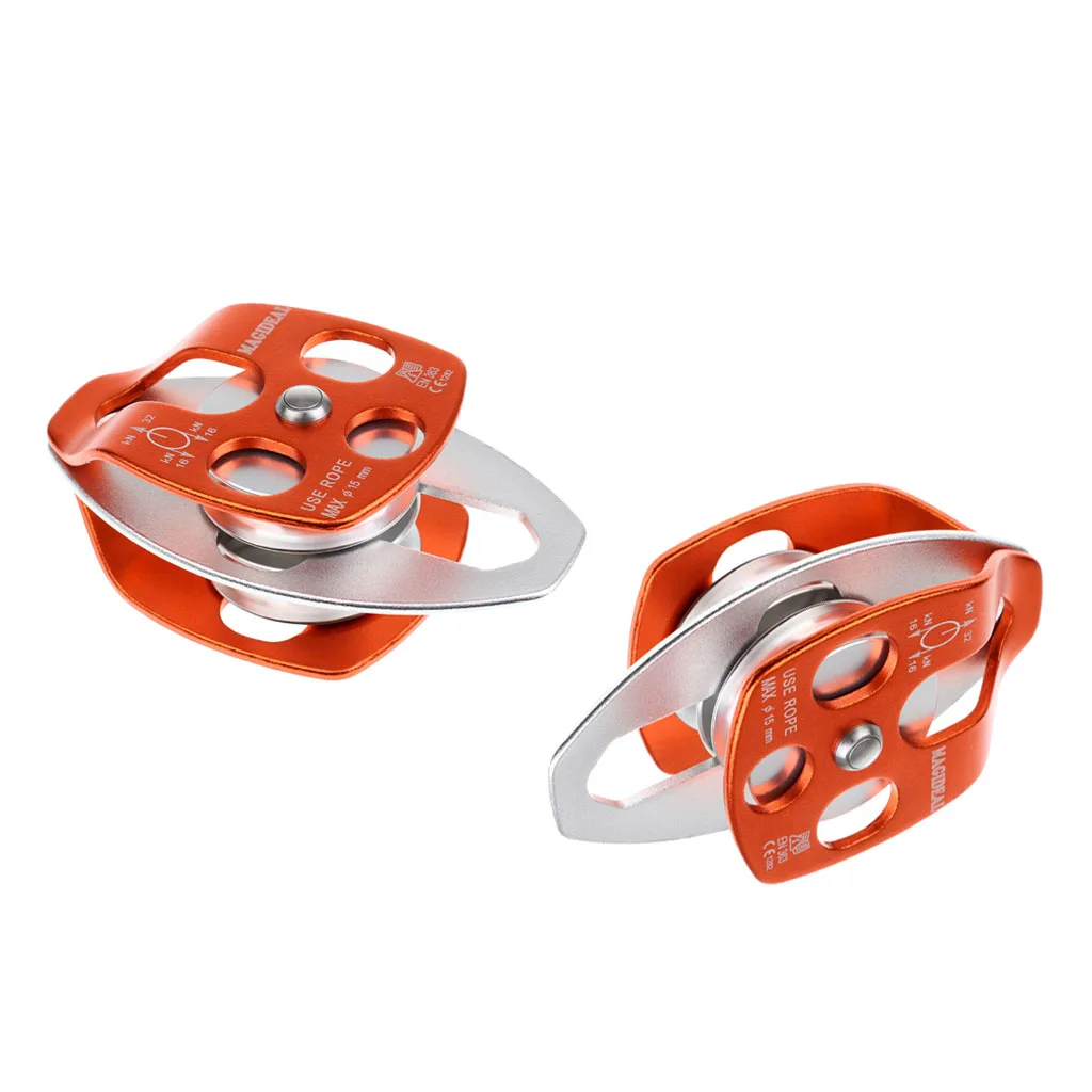 2 Pieces 32KN Double Pulley Aluminum Ball Bearings For Outdoor Climbing Rescue Exploring Rappelling Engineering