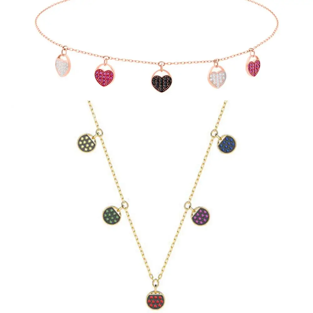 

SERVICE YOU Fashion 100% Sterling Silver Original 1:1 High Quality Heart Necklaces Women Jewelry Free Mail