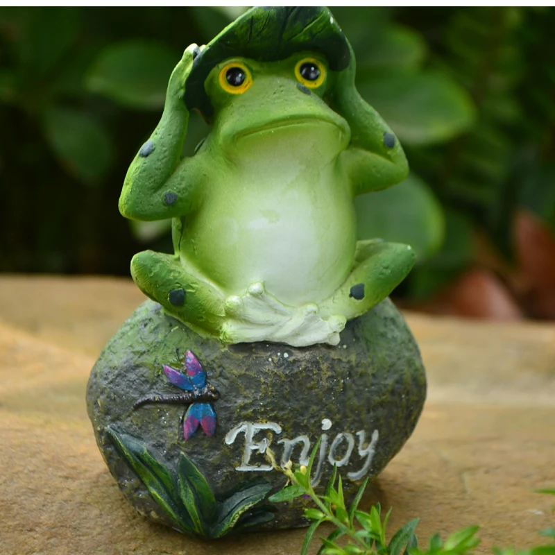 Online Get Personalized Garden Decor Aliexpress Com Frogs On Tree Stump Resin Garden Decor Animal Rain Gauge