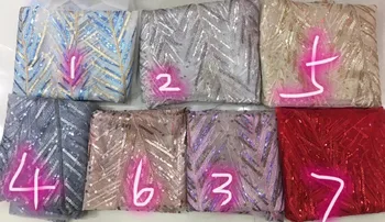 

stock 5yards/bag XC218# 7 colour peacock feather sequins lace fabric for bridal wedding dress/sawing 2018 New