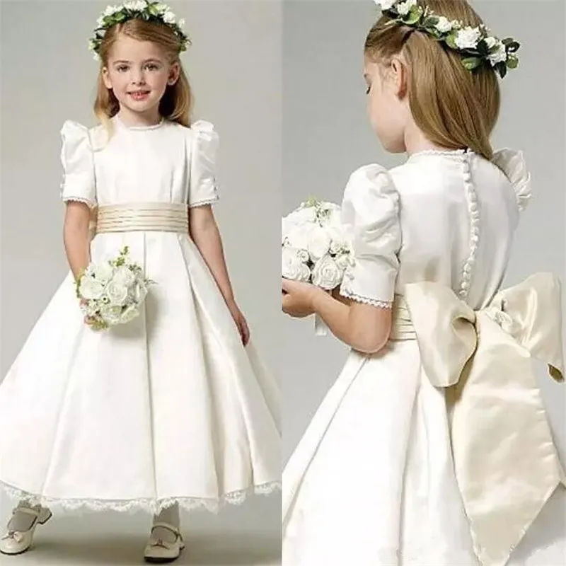 flower girl dresses with big bow in back