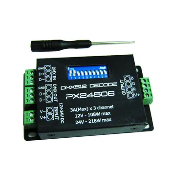 

DMX512 decoder RGB colorful lights with controller PX24506 LED light bar module decoding 12-24V