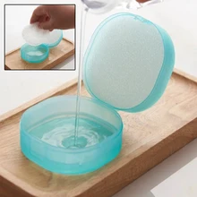 Круглые прозрачные аксессуары для ванной комнаты, набор мыла, модное мыло, коробочка для мыла, губка, мыльница для дома